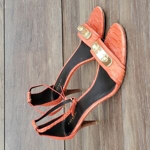 Coach Marcella women Ankle strap leather heels sandals shoes sz 9.5B